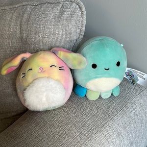 Olga the octopus and Candy the tie dye bunny squishmallows!
